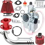 YOXUFA VM22 Carburetor 212cc Carb Exhaust Pipe High Performance Stage 1 Kit for Predator 212 224cc 196cc 6.5hp Engine Coleman BT200X CT200U KT196 Baja Warrior MB200 GX160 Mini Bike Go Kart Parts