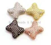 CZ Micro Pave Bow Spacer Beads with Clear Crystal for Bracelet/Necklace, Cubic