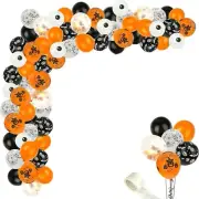126 PCS Halloween Balloon Garland Arch Kit, Orange and Black Balloon Garland Kit
