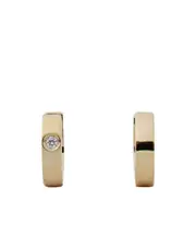 Bezel Diamond Hoops One size black