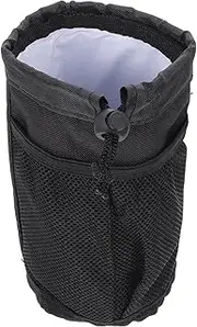 VINTORKY Portable Wheelchair Cup Holder Pouch Stroller Water Bottle Storage Bag Fits Beverage Containers for Wheelchairs Bikes and Strollers Black