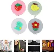 HOMSFOU 4Pcs Portable Cartoon Measure Tape Retractable Ruler for Body Measurements Flexible and Handy Design for Home Shop and Tailoring Use