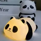 Night Light Cute Animal Panda Silicone Lamp USB Recharge Warm Light Kids Gift AU