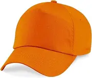 [Beechfield] Plain Unisex Junior Original 5 Panel Baseball Cap (UK Size: One Size) (Orange)