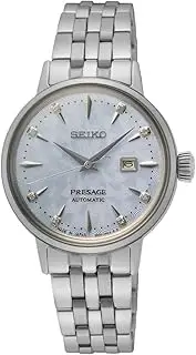 [SEIKO] Ladies Presage Automatic Light Blue dial Silver Bracelet Watch SRE007, Silver, Casual