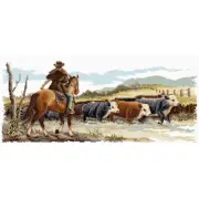 Country Threads Cattle Crossing Counted Cross Stitch Chart FJP-1014 Tracked Post