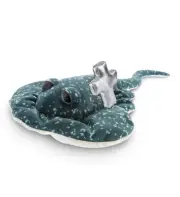 DolliBu Spotted Grey Ray Stuffed Animal with Silver Cross Plush - 15 Inches
