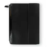 Filofax A4 Nappa Leather Zipped Folio w/Ruled Notepad Personal Organiser BLK