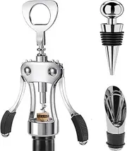 PQCLXUYA Wine Opener Gift Set, Zinc Alloy Premium Wing Corkscrew with Multifunctional Bottles Opener, Sharp Wine Corkscrew with Ergonomic Non-Slip Wing Handle, Upgrade of Housewives Sommelier