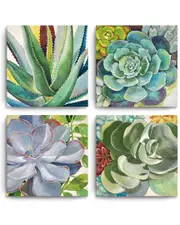 Ready2HangArt Succulents I-IV 4pc Wrapped Canvas Wall Art by Norman Wyatt
