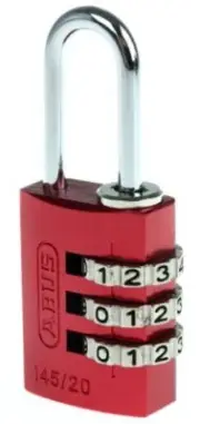 Abus ALUMINIUM COMBINATION SAFETY PADLOCK Resettable Code RED- 20mm Or 30mm