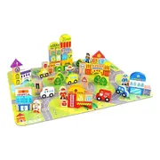 Fat Brain Toy Co. My Town Block And Jigsaw Puzzle Set Kids/Childrens Toy 2y+