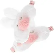 HAKIDZEL 2Pcs Cute Plush Bunny Ear Eye Mask for Soft Travel Sleeping Mask Novelty Light Blocking Eyemask for Deep Sleep for Adults Travel Essentials