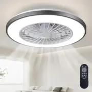 20'' Modern Low Profile Ceiling Fan with LED Light & Remote, Flush Mount Dimm...