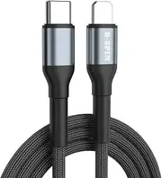 Compatible for Phone Type C USB Heavy Duty Nylon Braided Cord Data Transfer Charging Cable QC3.0 20W PD Quick Charge Fast - Type C to iPhone/iPad (Length 1m) - Black