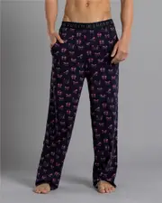 [Lucid] Lucid Men's Helmsman Pyjama Pants in Black/Pink Size Large L Black/Pink