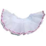 White Mesh Petticoat Hot Pink Ribbon Weave Lace Trim Contrast Tutu Costume 10040