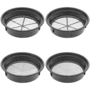Gold Mining Pan Classifier Set of 4 Black Pans 1/2", 1/4", 1/100", 1/50" Holes