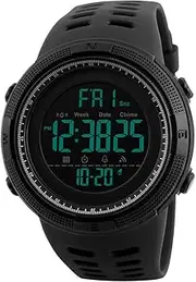 [mylooverleo] Digital Watch Mens Outdoor Sports Wrist Watch Military Waterproof Alarm Stopwatch Timer Dual Timezone