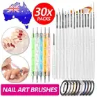 30pcs Nail Art Design Brushes Set Dotting Painting Drawing Polish Pen Tools Kit
