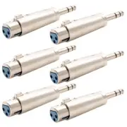 6 Pcs 6.35mm 1/4" Stereo Male to XLR 3-Pin Female Mic Microphone Audio Adapter