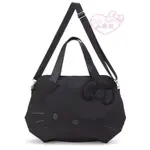 ♥小公主日本精品♥凱蒂貓HELLO KITTY厚磅尼龍大臉造型拉桿行李袋《黑》旅行袋2019旅行系列42169703