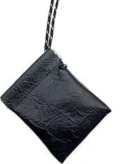 [OHYER] Coin Bag Coin Purse Leather Bag Coin Purse Men's Coin Pouch Leather Key Case Car Key Bag Snap Closure Necklace Kraft Paper Pattern