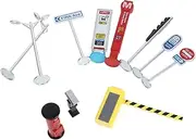 MOLUCKFU 1 Set Miniature Traffic Sign Simulation Road Signs with Playmat for Educational Traffic Knowledge Learning Fun Playtime