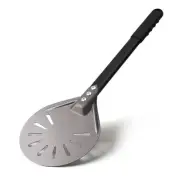 Pizza Turning Peel 6 Inch Round Aluminum Perforated Pizza Peel Turner with Me...
