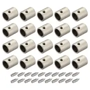 20Pcs 7mm Metal Shoelace Tips Screws Shoelace End Tip Cords End Bright Silver