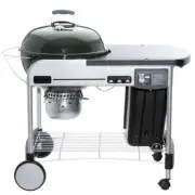 Weber Charcoal Grill 22" Storage Rack Built-In Thermometer Digital Timer Green