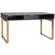 Stilford Herring Loop Leg 1400mm Desk Black and Gold