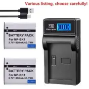 Battery or USB charger for Sony NP-BK1 Type K CyberShot DSC-S950 DSC-W180 W370