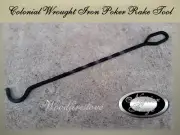 FIREPIT POKER / RAKE Fireplace Wrought Iron 10mm Square Iron Premium Tool COL
