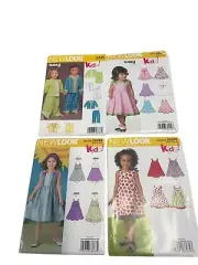 New Look Sewing Pattern Lot of 4 Toddler Girls Dresses Size 1/2-4