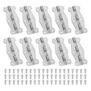 Small Vintage Box Hinges 2 Inch, 10 Pack 180-Degree Butterfly Hinges, Silver