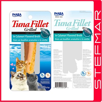 6 x INABA Cat Grilled Fillet Tuna 15g Calamari Broth