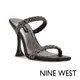 NINE WEST ZIPPY5水鑽方頭高跟涼鞋-黑色