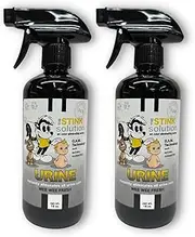 The Stink Solution Urine Odor Eliminator Spray Completely & Safely Removes Cat Urine, Dog Pee, & Human Urine Odor Quickly from Carpet, Mattress, Hardwood Floor, & More - 2 16 oz Bottles (WeeWee Fresh)