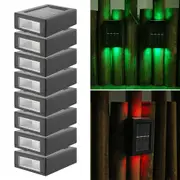 Solar Wall Light 8pcs Solar Wall Light UP and Down Illuminate Outdoor Sunlight Sensor Lamp -Colourful