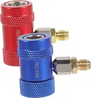 ibasenice Easy Install Car Air Conditioning Connectors 4 Pieces Aluminum Alloy Copper R134A Adapters Red for Your Vehicle