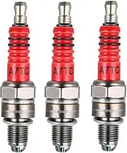 1-2-3pcs A7TC Racing 3 Electrode Spark Plug Compatible with 50cc 110cc 125cc 150cc Atv Scooter Dirt Bike Go Kart(4pcs)