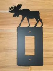 MOOSE Single GFI Rocker Light Switch Plate Cover Wildlife Rustic Cabin Metal Art