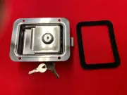 1 Toolbox Lock Steel Door Paddle Handle Trailer Latch 4-5/8" x 3-5/8" WITH KeyS