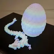Aewob 3D Printed Rainbow Dragon Eggs with 11" Articulated Dragon Inside - Glow in The Dark Surprise Egg, Stress Relief & Focus Promotion, Home & Office Decor