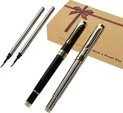 iMeaniy Luxury Ballpoint Pen Writing Set,Elegant Fancy Roller Ball Nice Gift Pens for Signature Colleague Students Boss Executive Business Office Supplies with Gift Box,2 extra 0.5mm refills (2 pens)