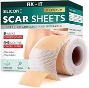 Silicone Scar Tape, Advanced Professional Removal Patch Strips, Reusable Sheets, for Keloid Scars, C Section, Burn, Scratch, Birthmarks, Tummy Tuck, Acne etc., Works With Old and New Scar (4x150cm Roll)