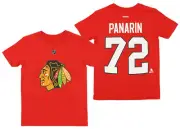 Reebok NHL Boys Youth Chicago Blackhawks Artemi Panarin #72 Short Sleeve Tee,Red