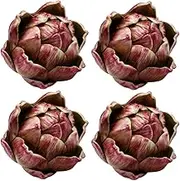 4 PCS Artificial Artichoke Succulent Plant Decor, Realistic Faux Bromeliad Head French Lily for Home Decor, Living Room, Table, and Porch Floral Arrangements