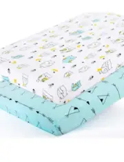Stretchy-Pack-N-Play-Playard-Sheets-Brolex 2 Pack Portable Mini Crib Sheets NEW